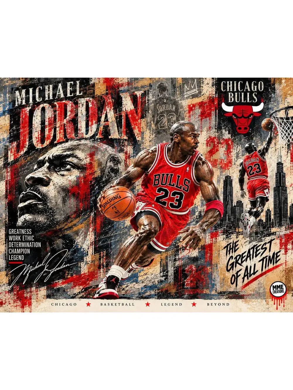 4735 Michael Jordan Pentimento AG Collection 8x10 Landscape Sports Print